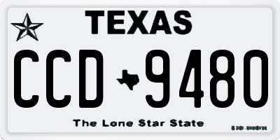 TX license plate CCD9480