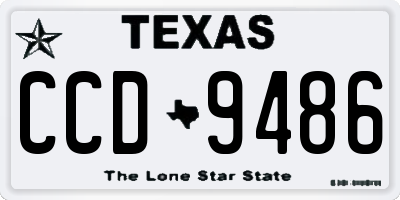 TX license plate CCD9486