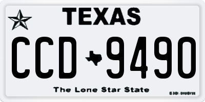 TX license plate CCD9490
