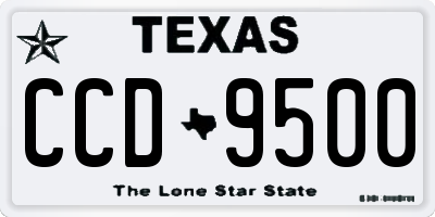 TX license plate CCD9500