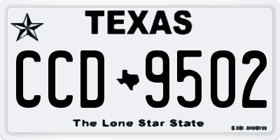 TX license plate CCD9502