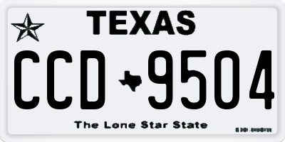 TX license plate CCD9504