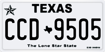 TX license plate CCD9505