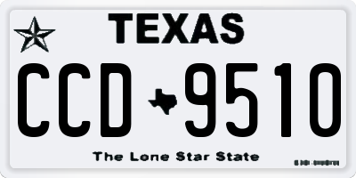 TX license plate CCD9510