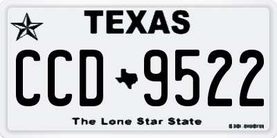 TX license plate CCD9522