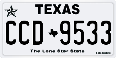 TX license plate CCD9533