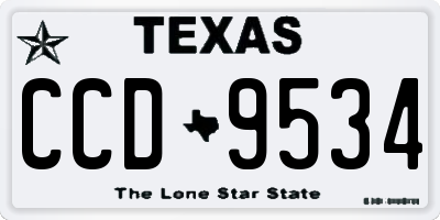 TX license plate CCD9534