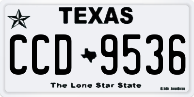 TX license plate CCD9536