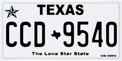 TX license plate CCD9540