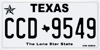 TX license plate CCD9549