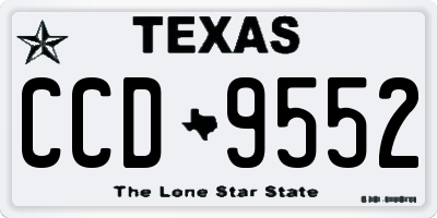 TX license plate CCD9552