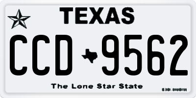 TX license plate CCD9562