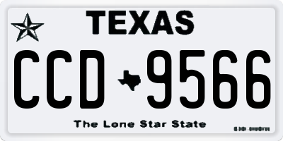 TX license plate CCD9566
