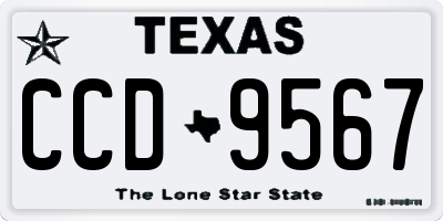 TX license plate CCD9567