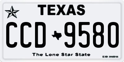 TX license plate CCD9580