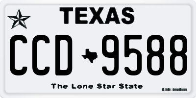 TX license plate CCD9588