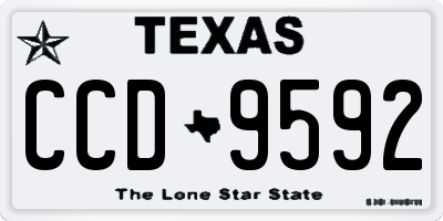 TX license plate CCD9592