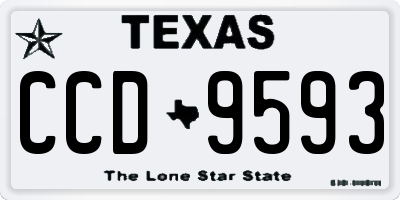 TX license plate CCD9593