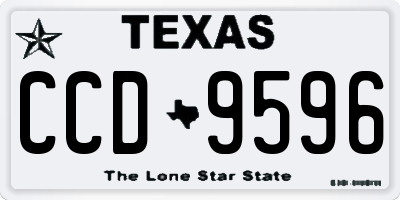 TX license plate CCD9596