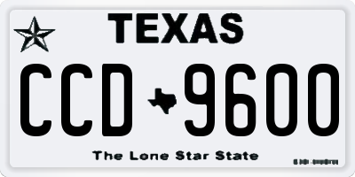 TX license plate CCD9600