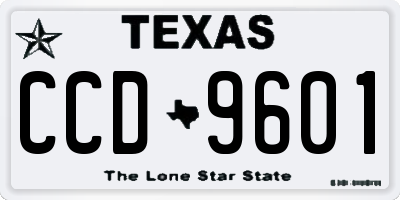 TX license plate CCD9601