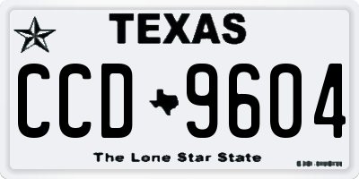 TX license plate CCD9604