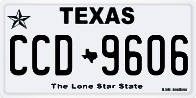 TX license plate CCD9606