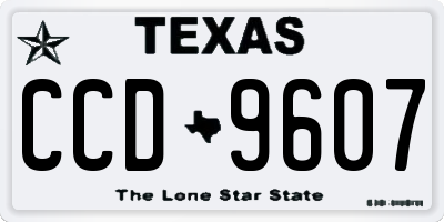 TX license plate CCD9607