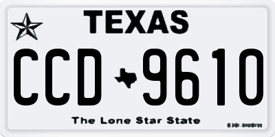 TX license plate CCD9610