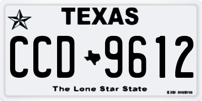 TX license plate CCD9612