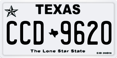 TX license plate CCD9620