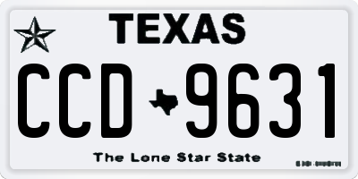 TX license plate CCD9631