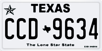 TX license plate CCD9634