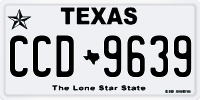 TX license plate CCD9639