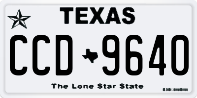 TX license plate CCD9640