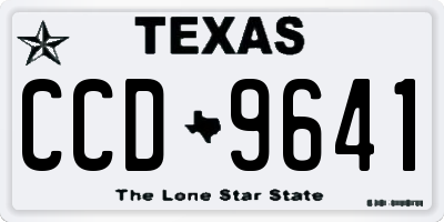 TX license plate CCD9641