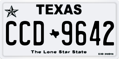 TX license plate CCD9642