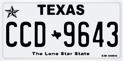 TX license plate CCD9643
