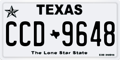 TX license plate CCD9648
