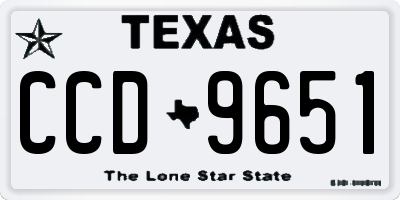 TX license plate CCD9651