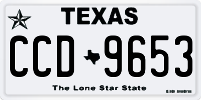 TX license plate CCD9653
