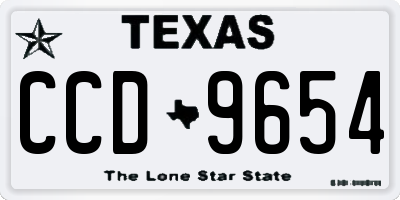 TX license plate CCD9654