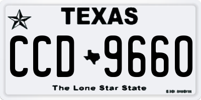 TX license plate CCD9660