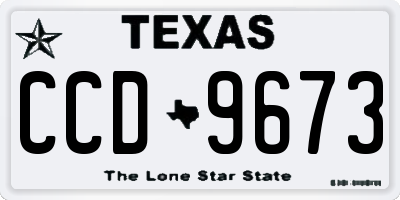 TX license plate CCD9673