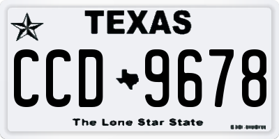 TX license plate CCD9678