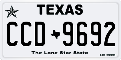TX license plate CCD9692