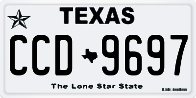 TX license plate CCD9697