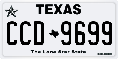 TX license plate CCD9699