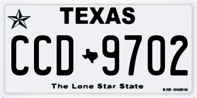 TX license plate CCD9702