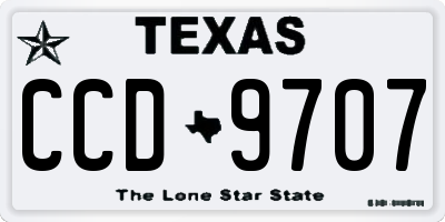 TX license plate CCD9707